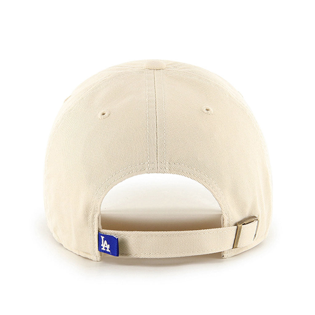 MLB Los Angeles Dodgers '47 Black Logo Clean Up Adjustable Hat - Cream