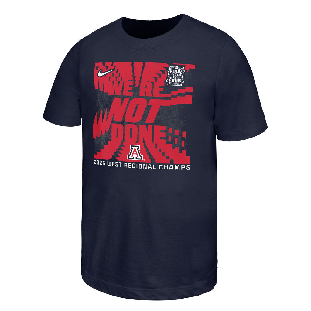 NCAA Arizona Wildcats Youth Nike 2026 Final Four West Regional Champions T-Shirt - Navy