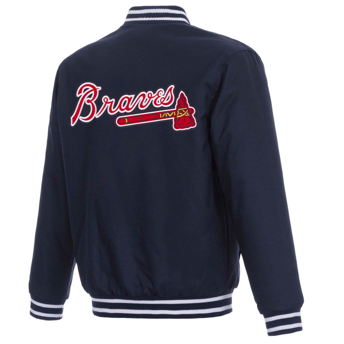 MLB Atlanta Braves JH Design Poly-Twill Jacket- Navy