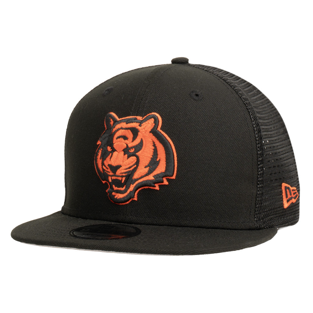 NFL Cincinnati Bengals New Era Shadowline 9FIFTY Snapback Trucker Hat - Black