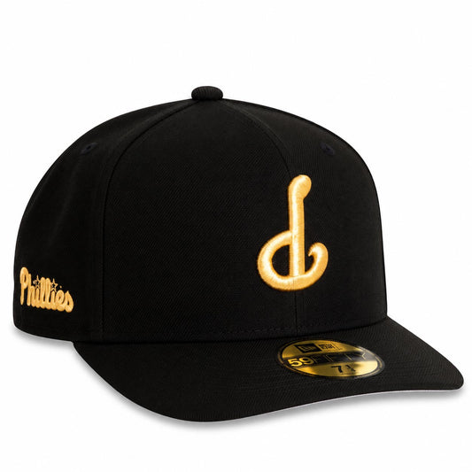 MLB Philadelphia Phillies New Era Gold Digger 59FIFTY A-Frame Fitted Hat- Black