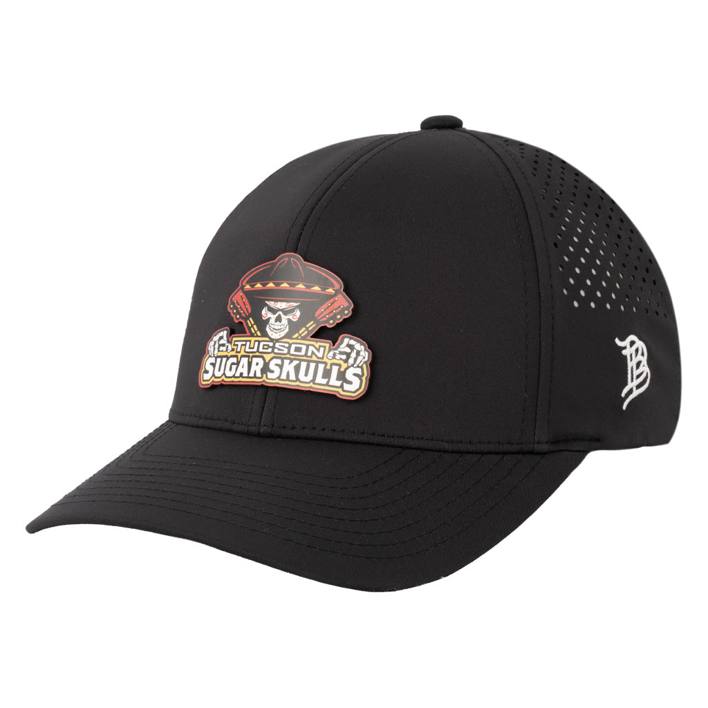 Tucson Sugar Skulls Branded Bills Logo Stack Curved Performance Adjustable - Black