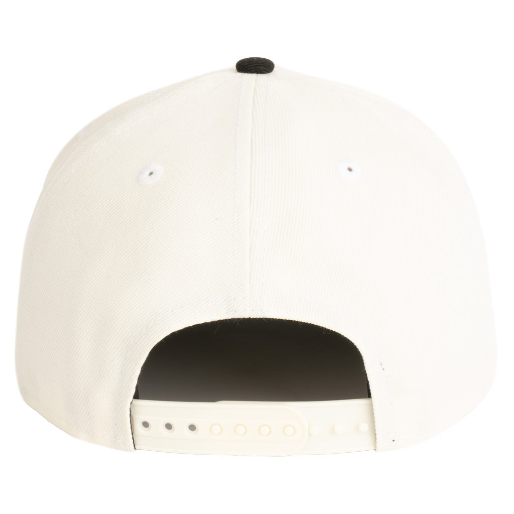 NBA Chicago Bulls New Era Two-Tone Script Throwback Team Color 9FIFTY A-Frame Snapback Hat - Cream