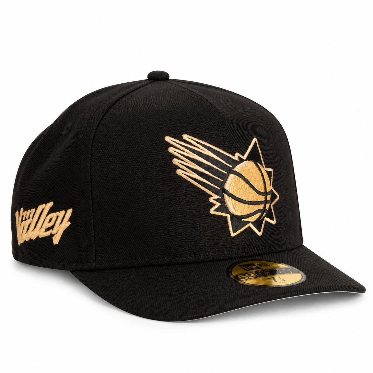 NBA Phoenix Suns New Era Gold Digger 59FIFTY A-Frame Fitted Hat- Black