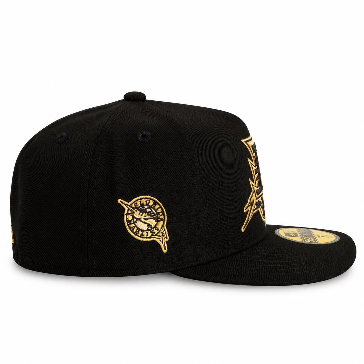 MLB Miami Marlins New Era Gold Digger 59FIFTY A-Frame Fitted Hat- Black
