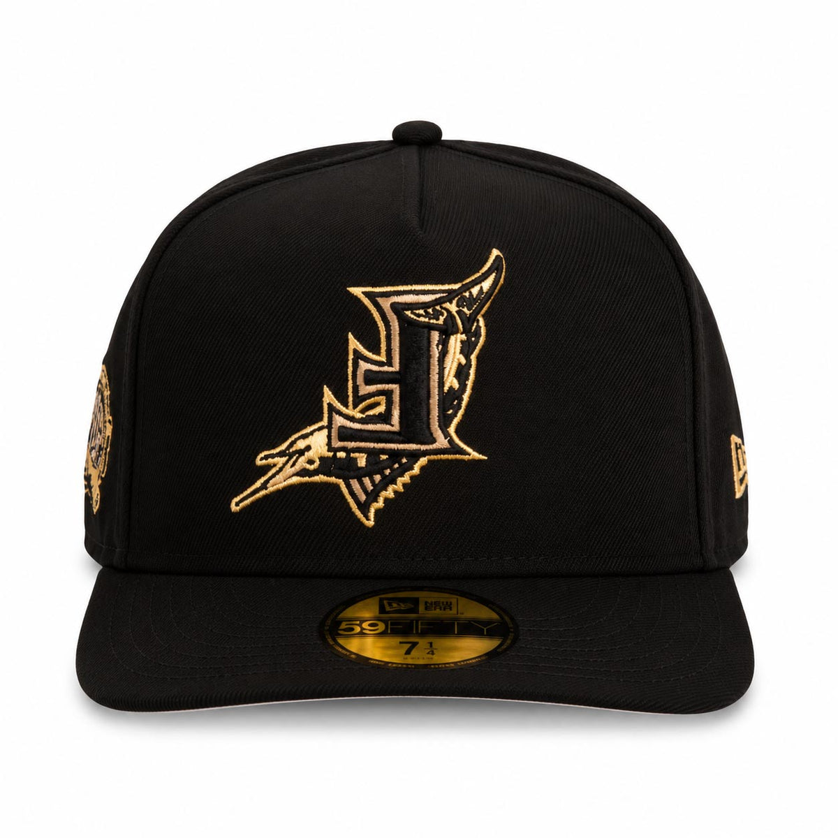 MLB Miami Marlins New Era Gold Digger 59FIFTY A-Frame Fitted Hat- Black