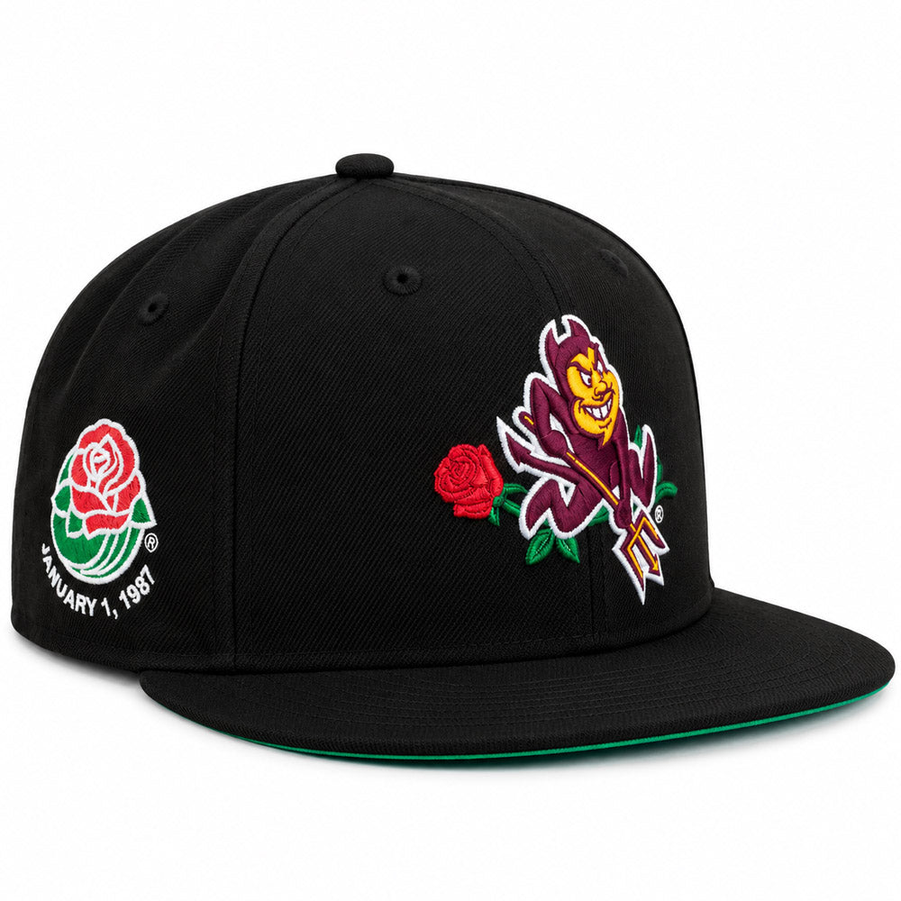 NCAA Arizona State Sun Devils New Era Rose Sparky 59FIFTY Fitted Hat- Black