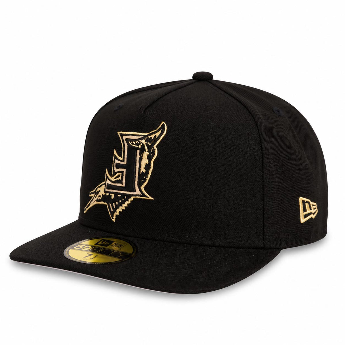 MLB Miami Marlins New Era Gold Digger 59FIFTY A-Frame Fitted Hat- Black