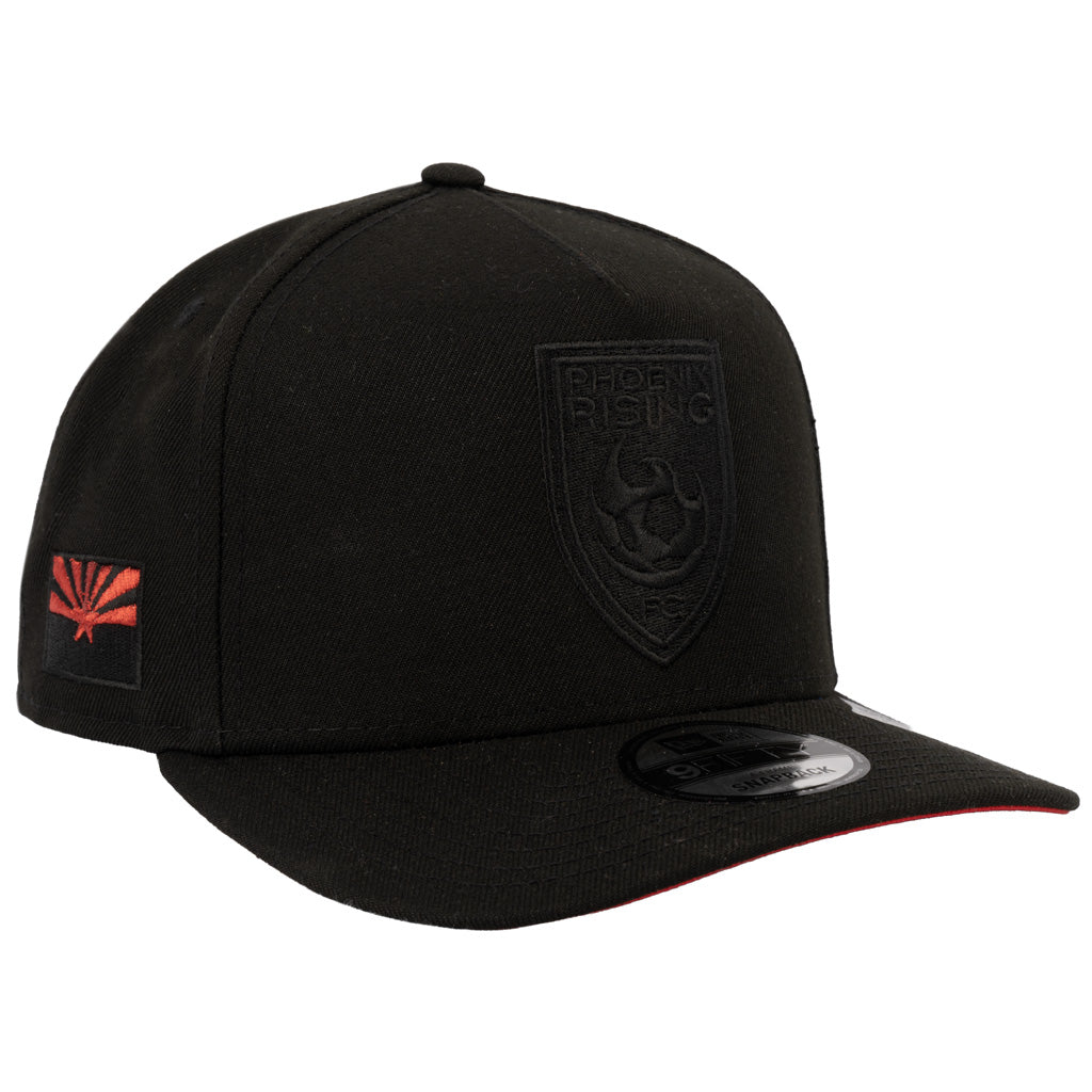 Phoenix Rising New Era Black Shield Red Under Visor 9FIFTY A-Frame Snapback Hat - Black
