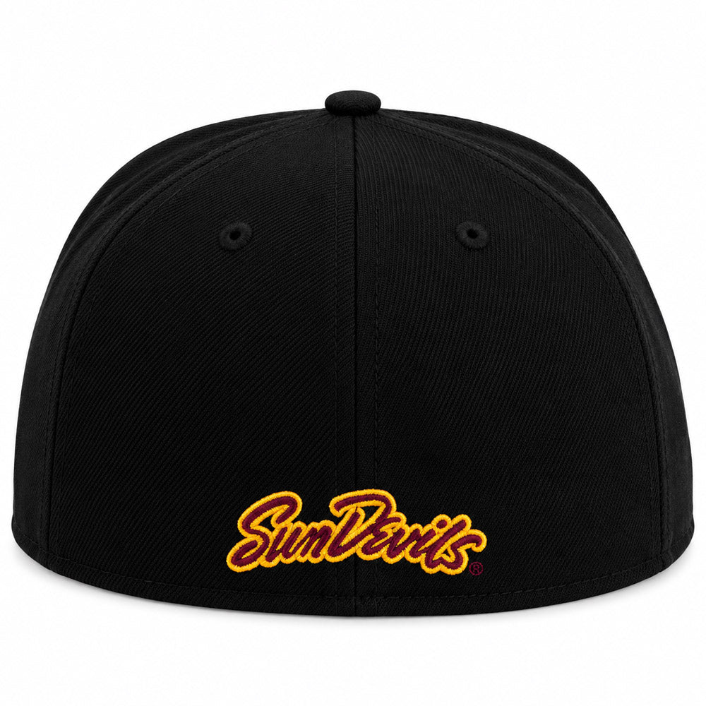 NCAA Arizona State Sun Devils New Era Rose Sparky 59FIFTY Fitted Hat- Black