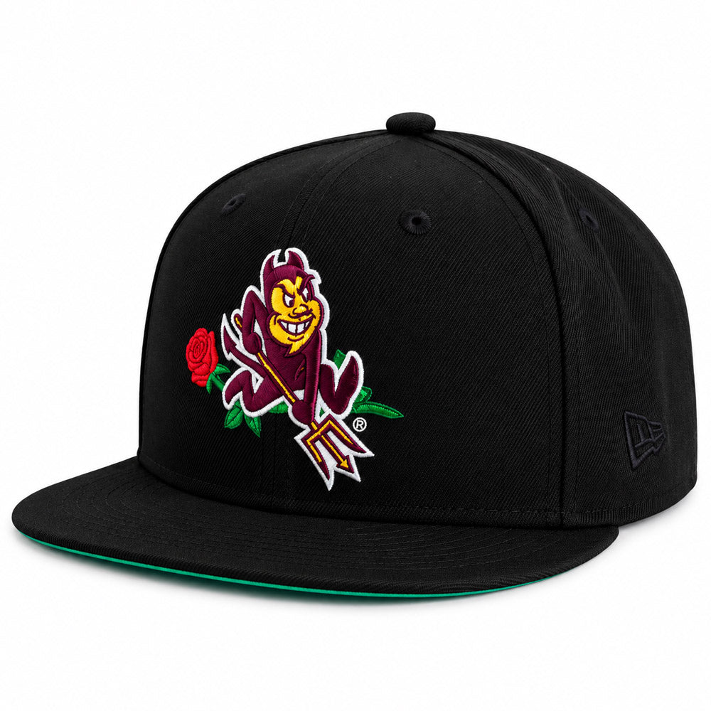 NCAA Arizona State Sun Devils New Era Rose Sparky 59FIFTY Fitted Hat- Black
