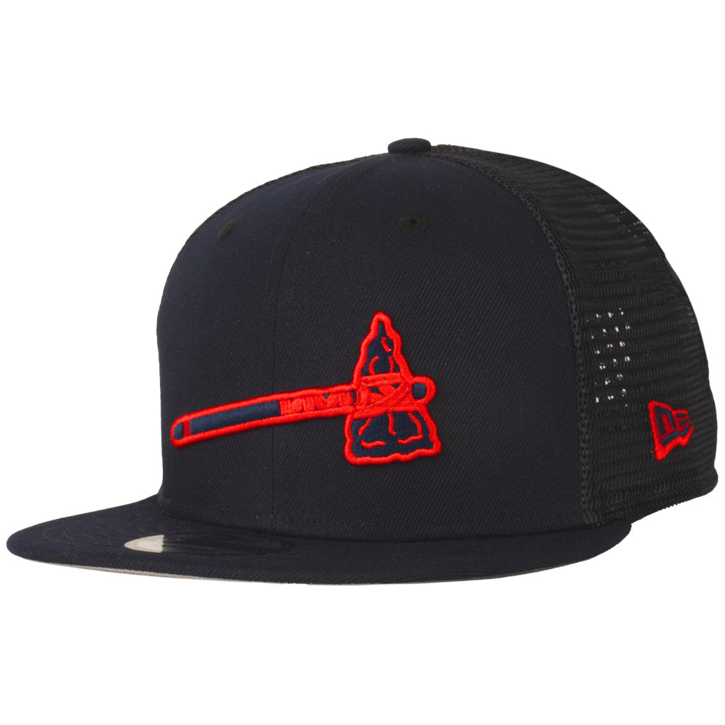 MLB Atlanta Braves New Era Shadowline 9FIFTY Snapback Trucker Hat - Navy