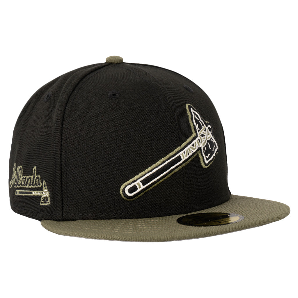 MLB Atlanta Braves New Era Midnight Jungle 59FIFTY Fitted Hat - Black