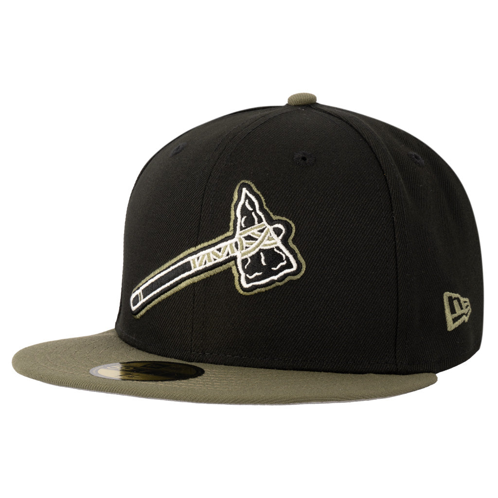 MLB Atlanta Braves New Era Midnight Jungle 59FIFTY Fitted Hat - Black