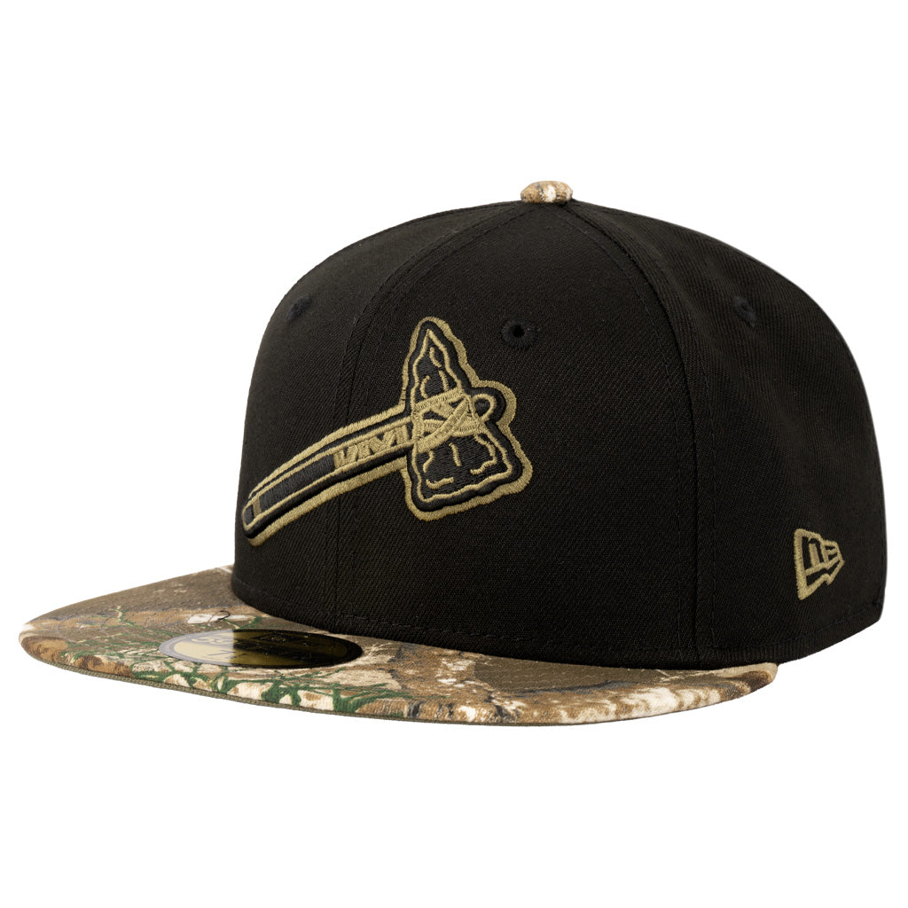 MLB Atlanta Braves New Era Two-Tone Real Tree Shadow 59FIFTY Fitted Hat - Black