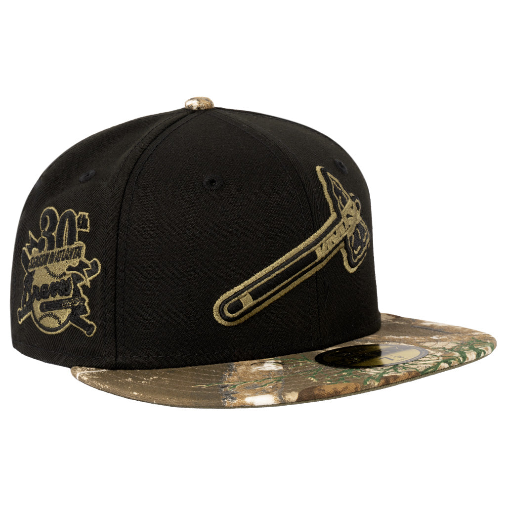 MLB Atlanta Braves New Era Two-Tone Real Tree Shadow 59FIFTY Fitted Hat - Black