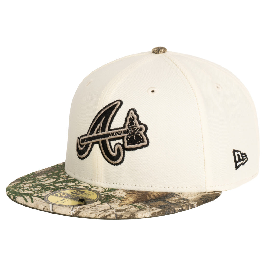 MLB Atlanta Braves New Era Real Tree Two-Tone 59FIFTY Fitted Hat- Cream