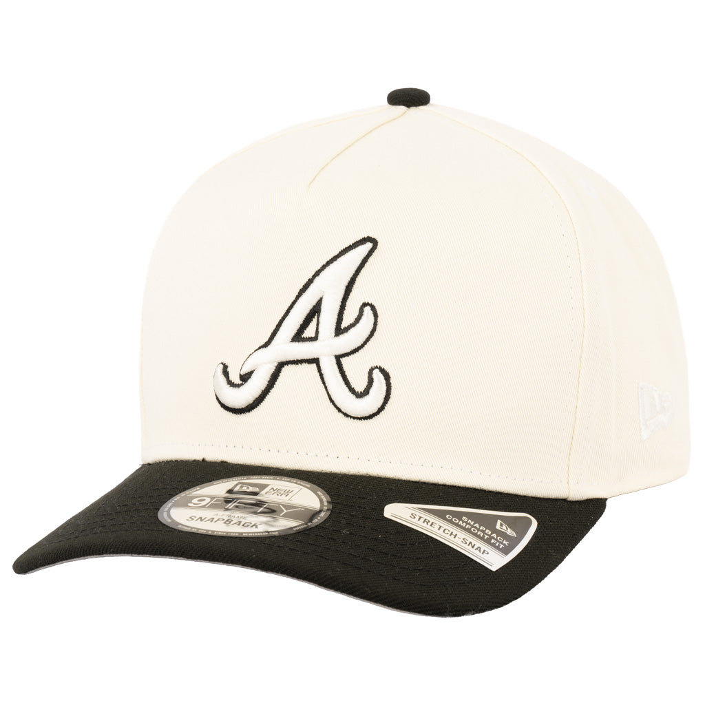 MLB Atlanta Braves New Era Two-Tone Classified 9FIFTY A-Frame Snapback Hat - Cream