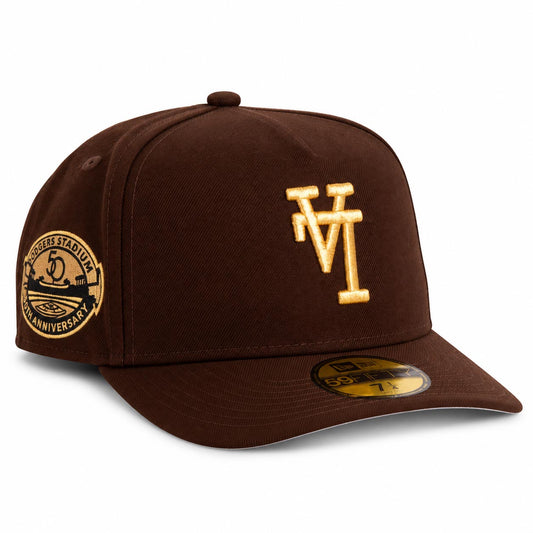 MLB Los Angeles Dodgers New Era Gold Digger 59FIFTY A-Frame Fitted Hat- Brown