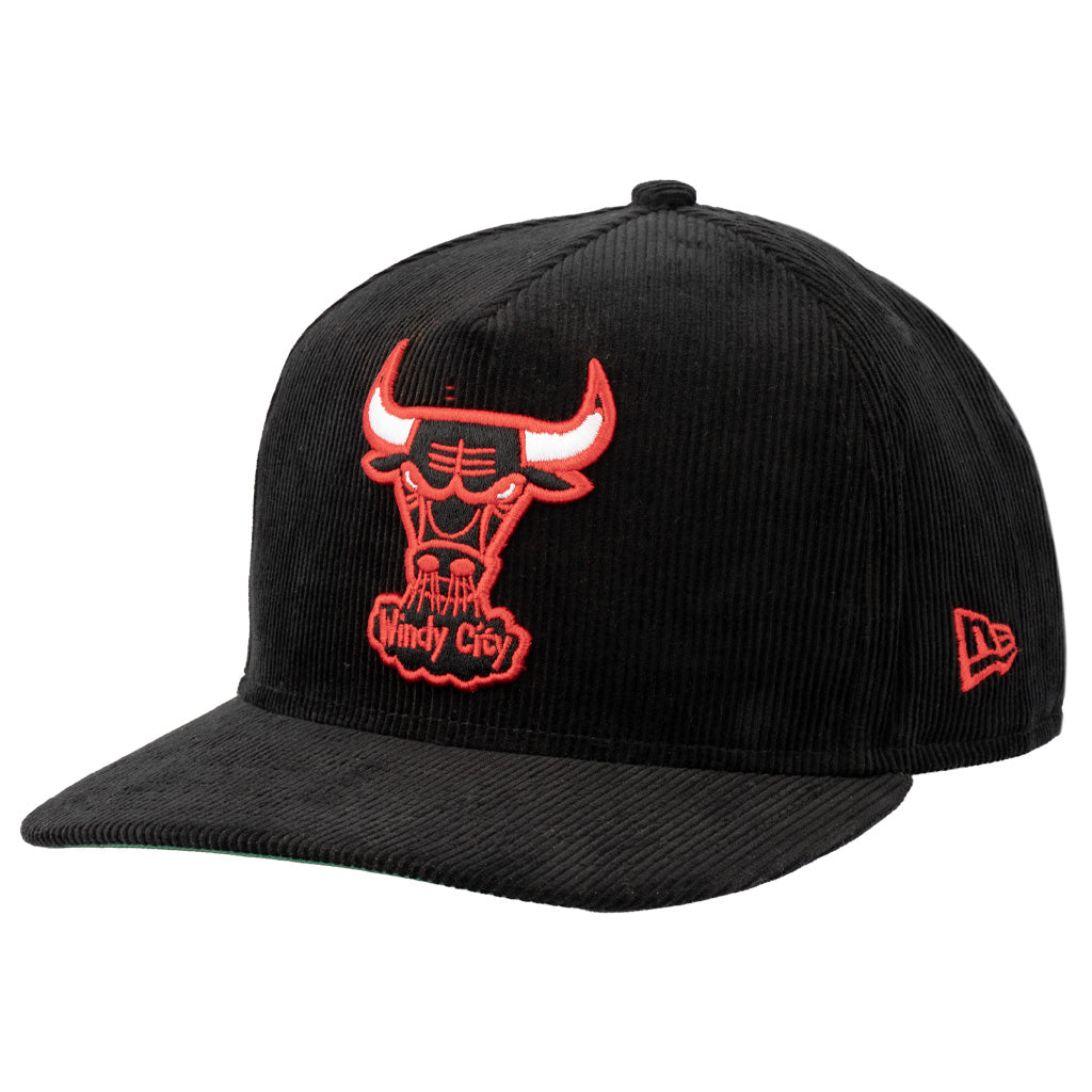 NBA Chicago Bulls New Era All Corduroy 9FIFTY A-Frame Snapback Hat - Black