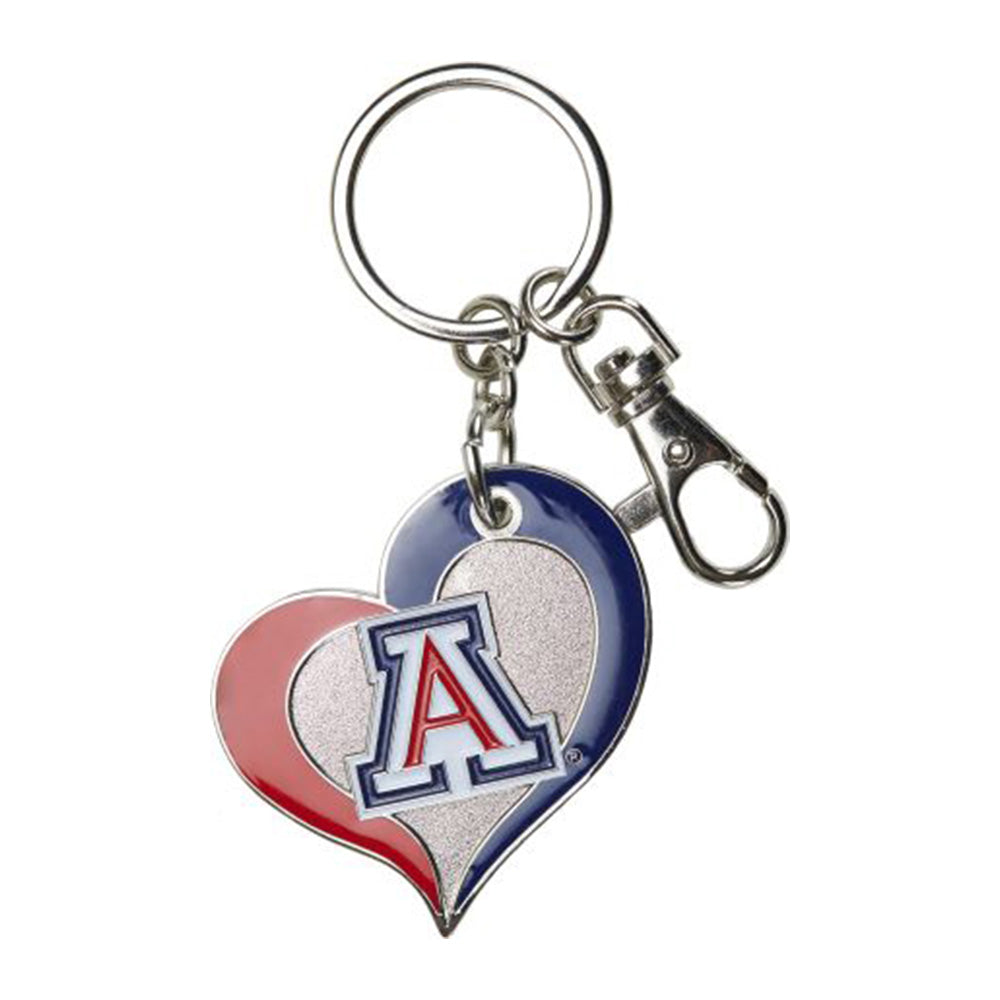 NCAA Arizona Wildcats Aminco Swirl Heart Keychain