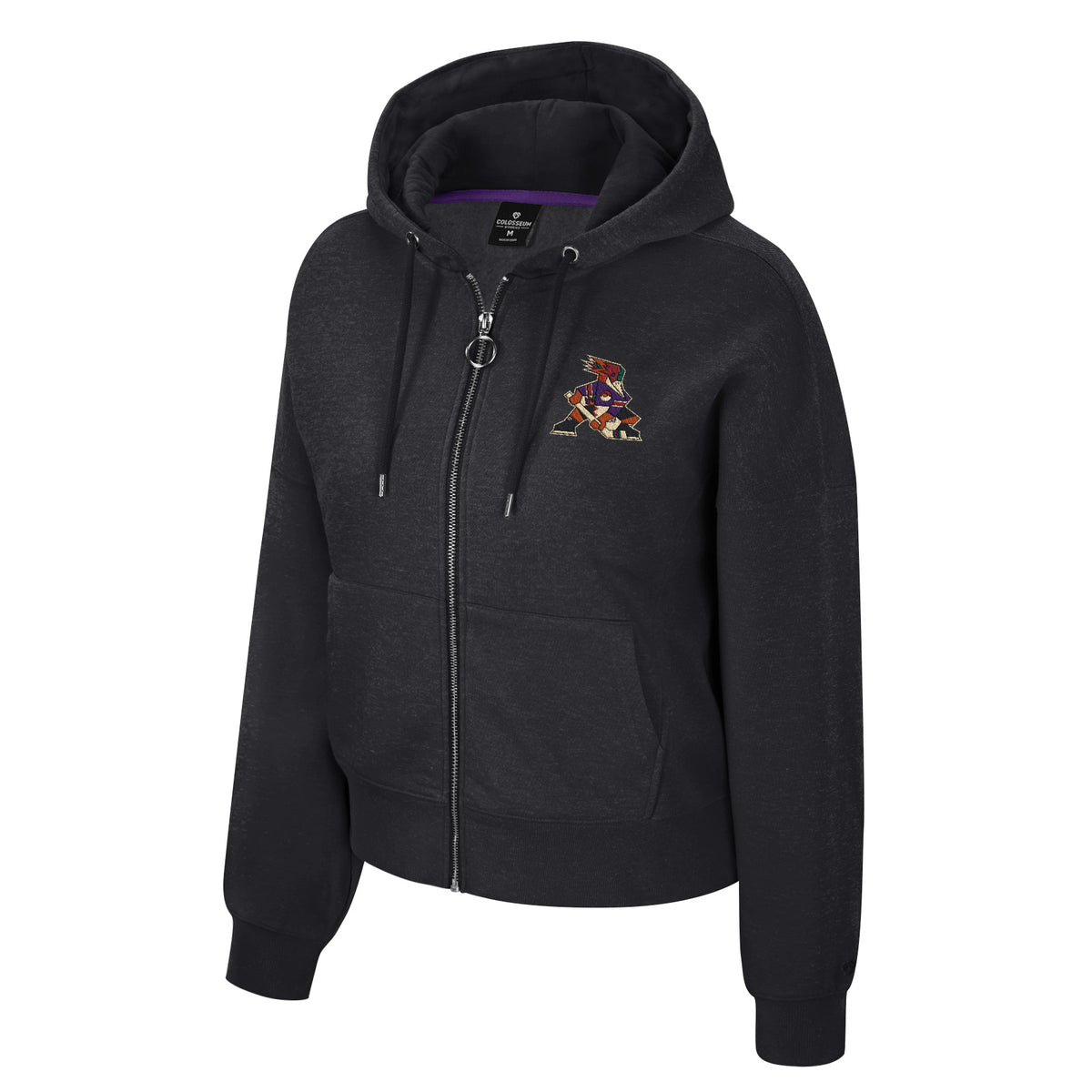 Tucson Roadrunners Women's Colosseum Claire Full-Zip Hooded Pullover- Black