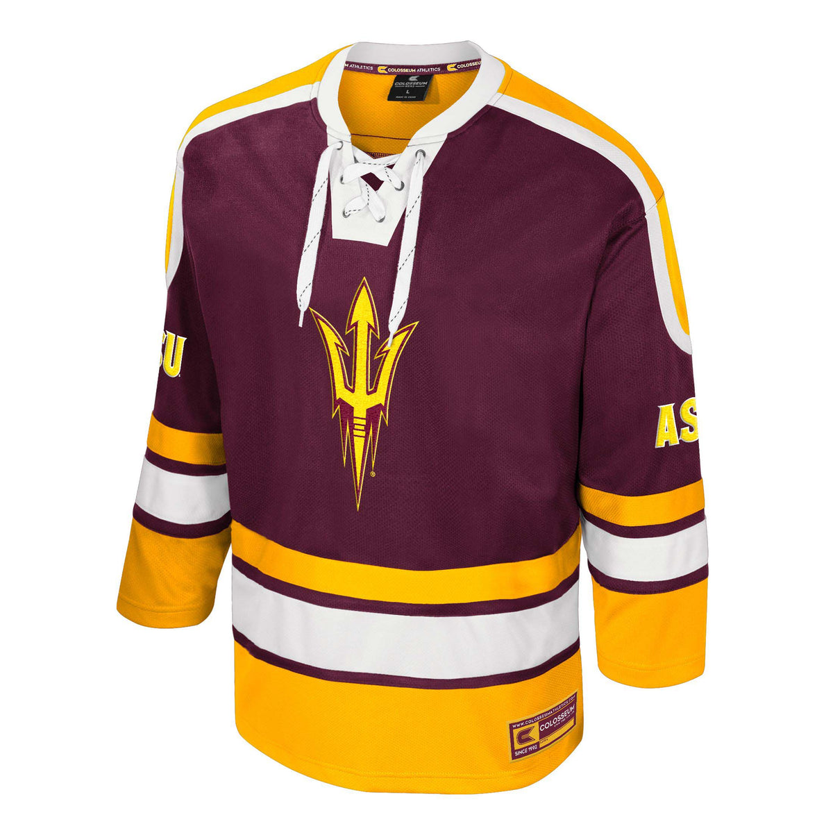 NCAA Arizona State Sun Devils Colosseum Heard Hockey Jersey- Maroon