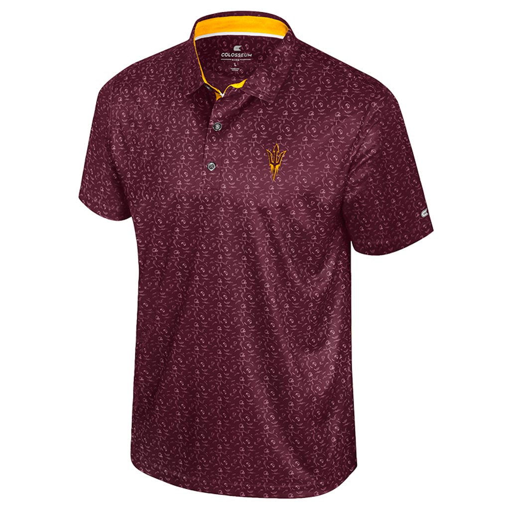 NCAA Arizona State Sun Devils Colosseum Sport Print Polo - Maroon