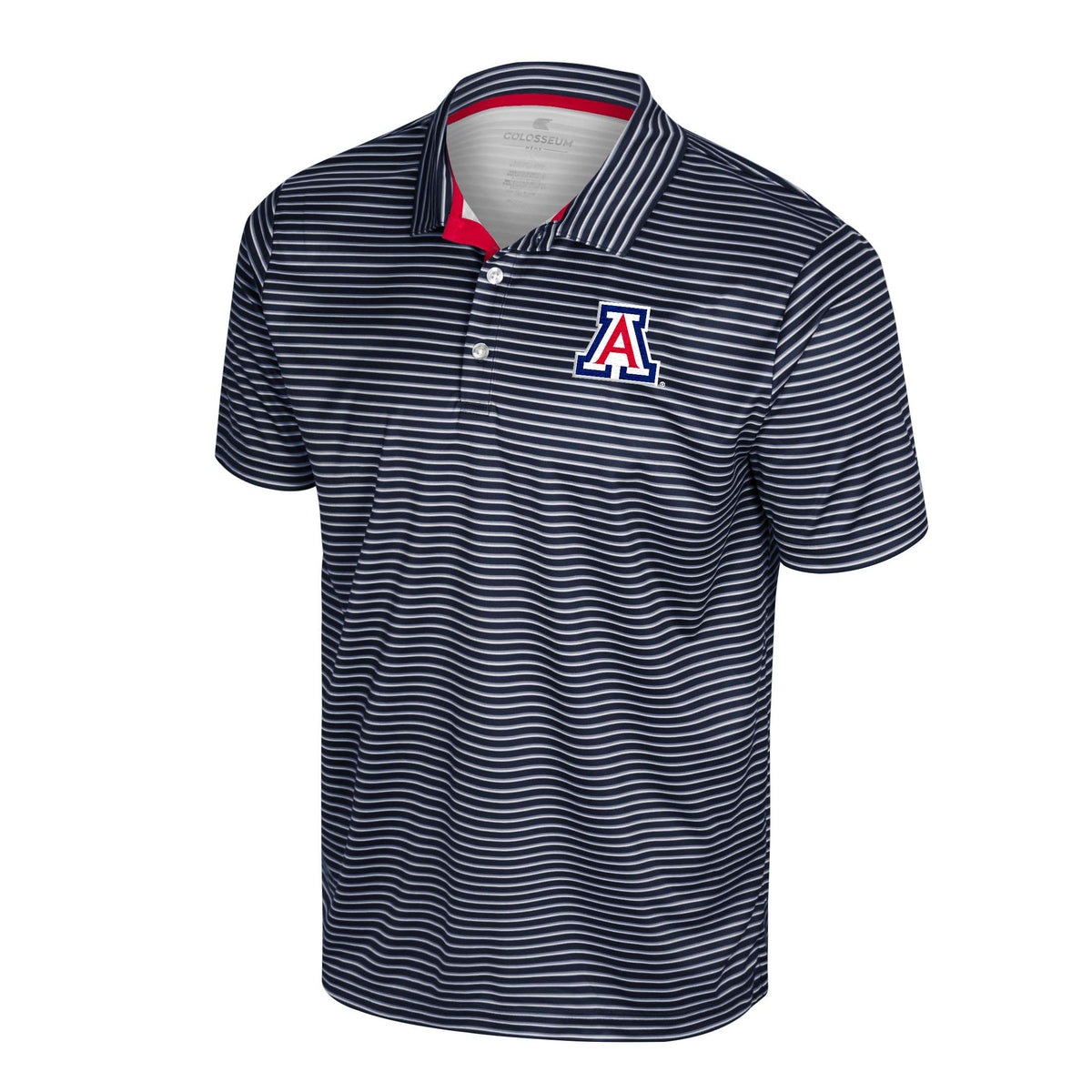 NCAA Arizona Wildcats Colosseum Staff Striped Polo- Navy