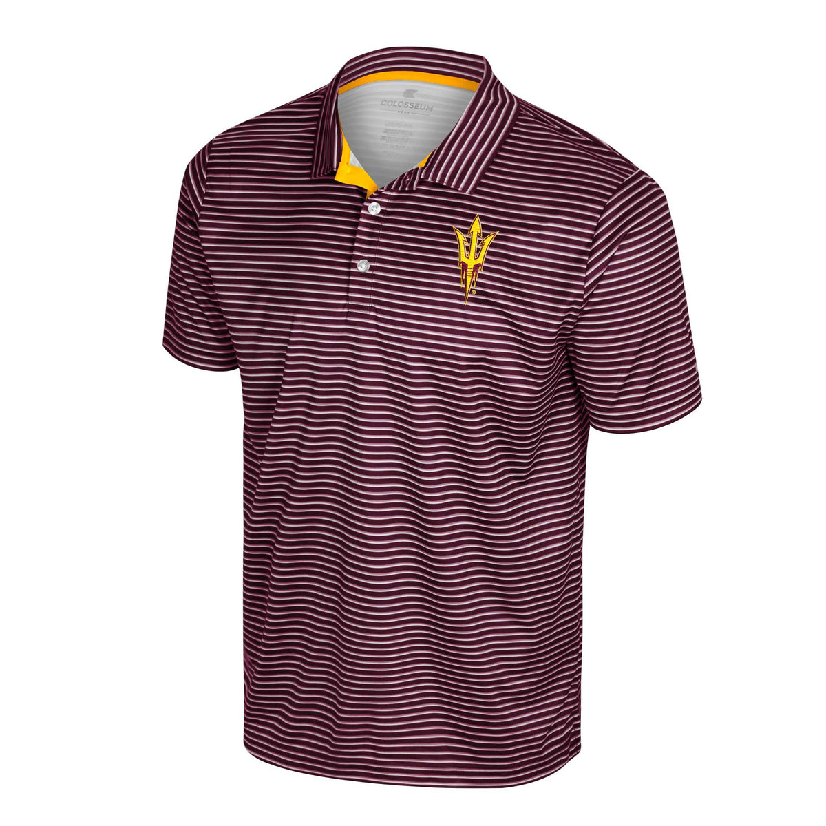 NCAA Arizona State Sun Devils Colosseum Staff Striped Polo- Maroon