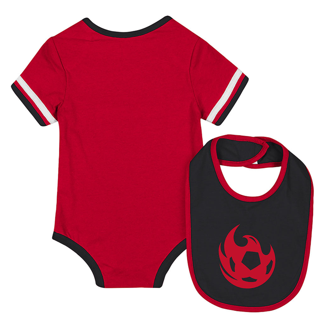 Phoenix Rising Infant Colosseum THE GIFT Onesie Bib Set - Red