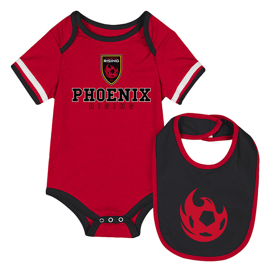 Phoenix Rising Infant Colosseum THE GIFT Onesie Bib Set - Red