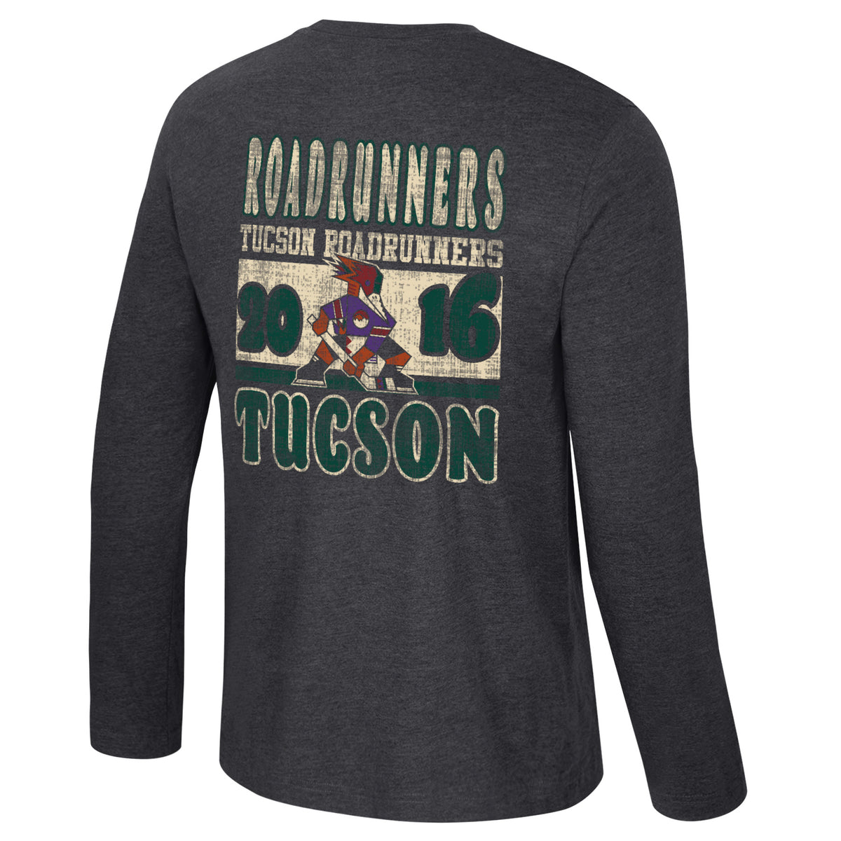 Tucson Roadrunners Colosseum Carmy Long Sleeve T-Shirt- Charcoal