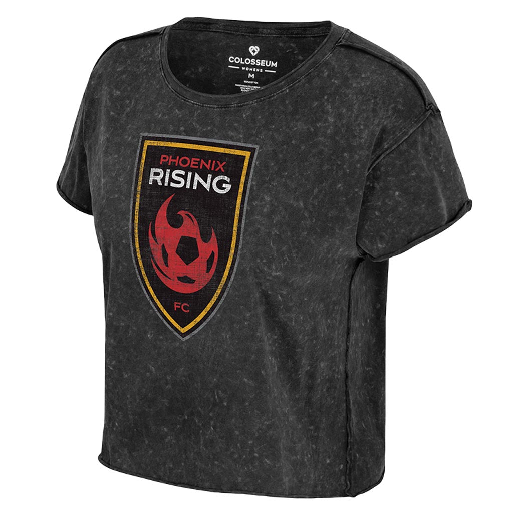 Phoenix Rising Women's Colosseum Playing the Field Crop T-Shirt - Charcoal