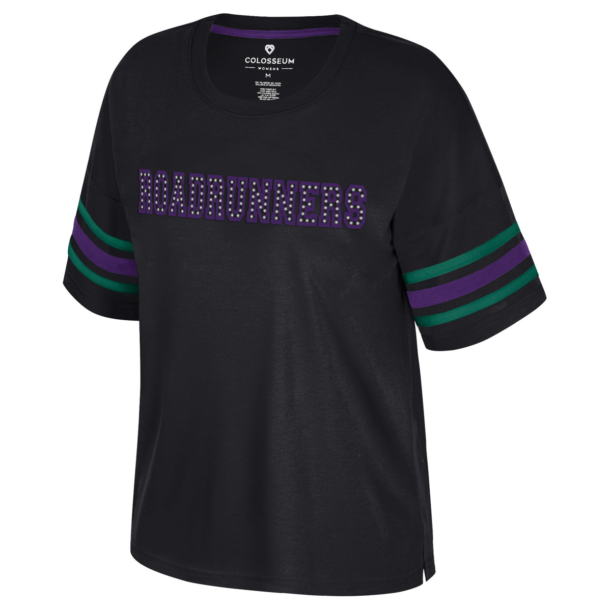 Tucson Roadrunners Women's Colosseum Tina Studded T-Shirt- Black