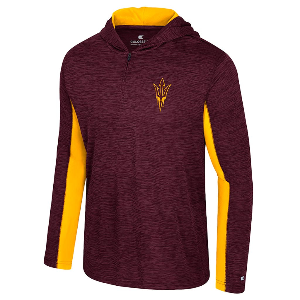 NCAA Arizona State Sun Devils Colosseum Always Sunny Hooded 1/4 Zip - Maroon