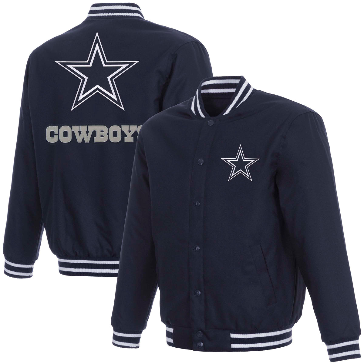 NFL Dallas Cowboys JH Design Poly-Twill Jacket- Navy