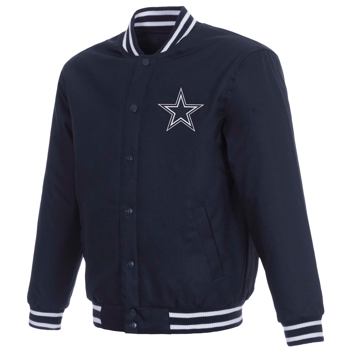 NFL Dallas Cowboys JH Design Poly-Twill Jacket- Navy