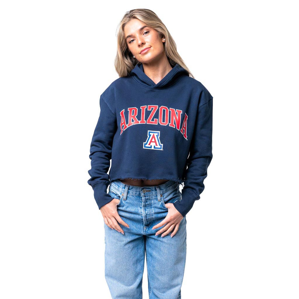 NCAA Arizona Wildcats Women's Established & Co. Croppedped Hoodie - Navy
