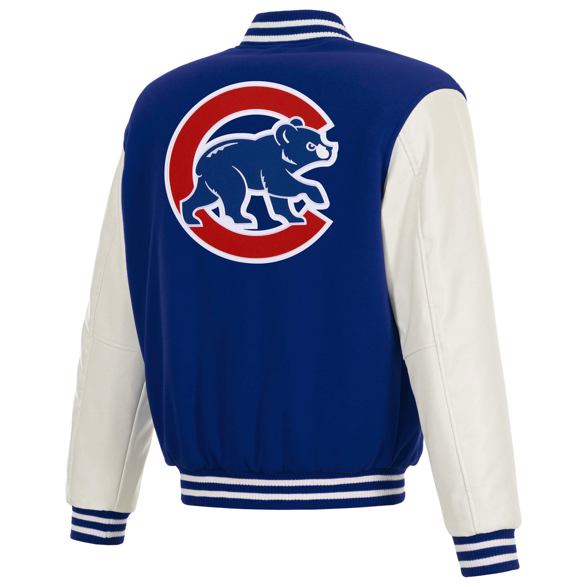 MLB Chicago Cubs JH Design Reversible Varsity Jacket- Blue/White