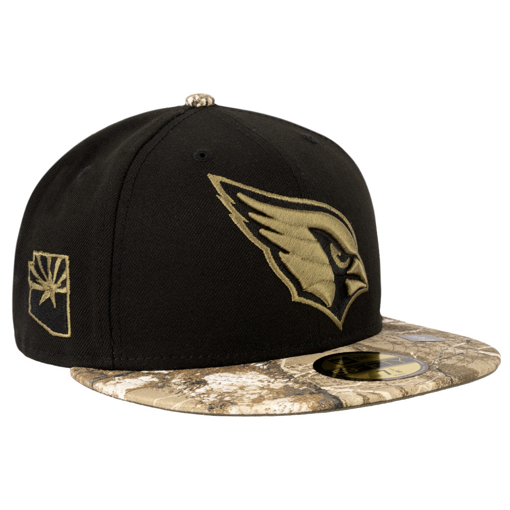 NFL Arizona Cardinals New Era Two-Tone Real Tree Shadow 59FIFTY Fitted Hat - Black
