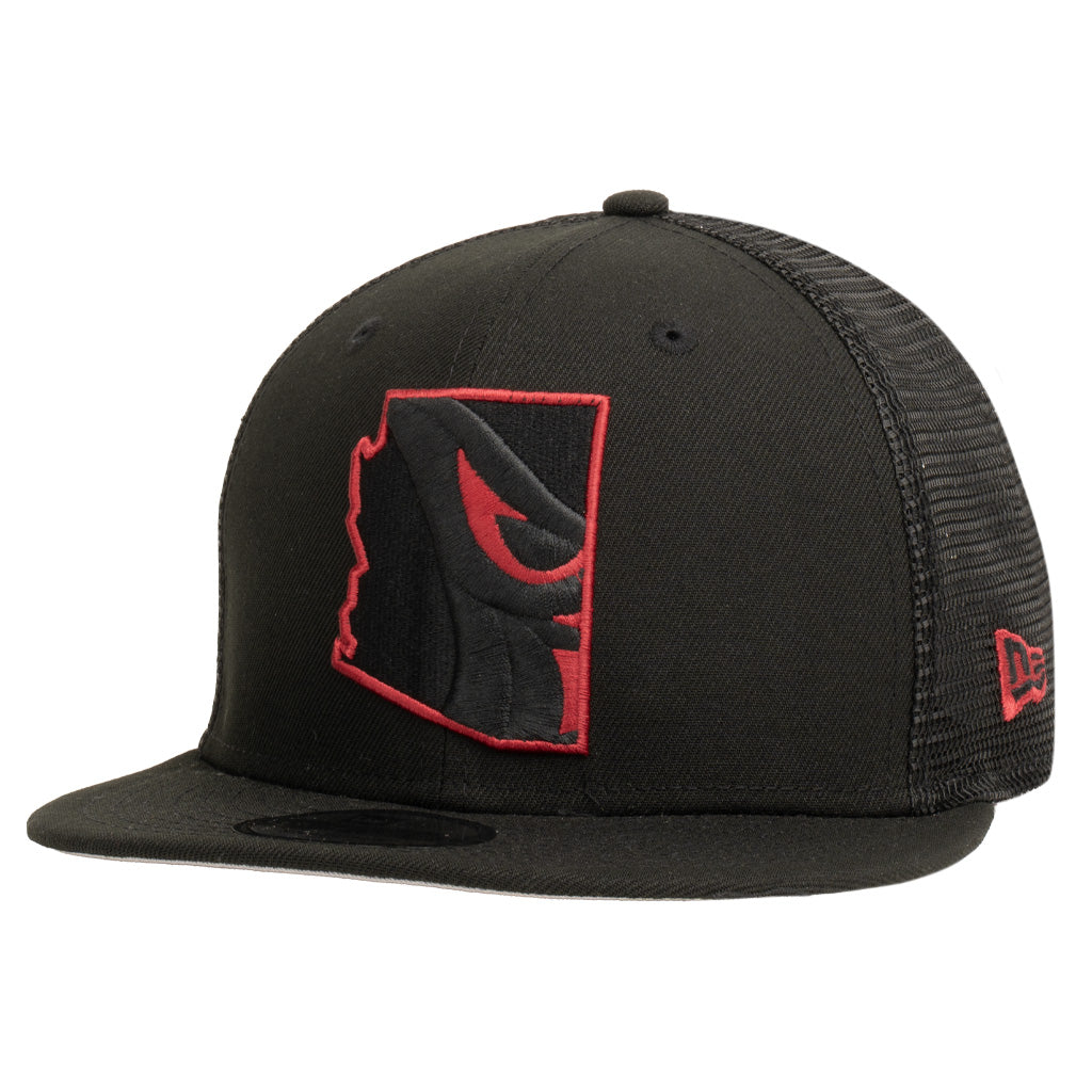 NFL Arizona Cardinals New Era Native Shadowline 9FIFTY Snapback Trucker Hat - Black