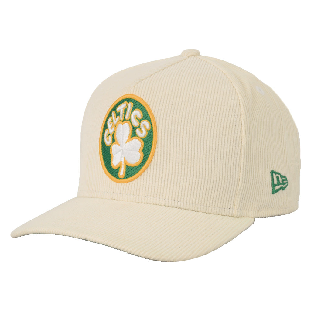 NBA Boston Celtics New Era All Corduroy 9FIFTY A-Frame Snapback Hat - Cream