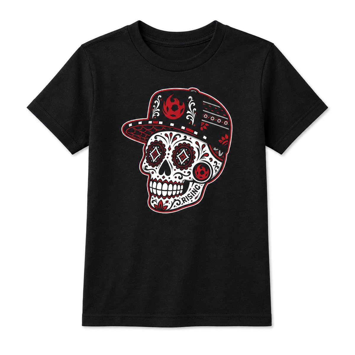 Phoenix Rising Youth Sugar Skull Snapback T-Shirt - Black