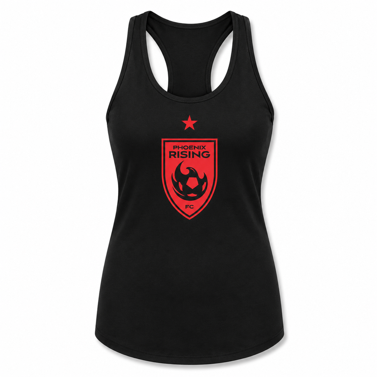 Phoenix Rising Women's Shield With Star Racerback Tank Top - Black
