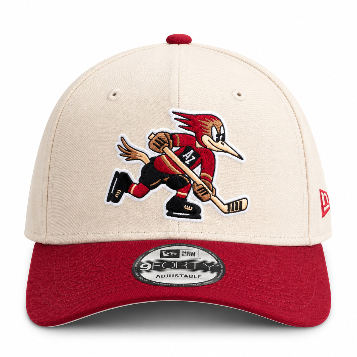 AHL Tucson Roadrunner New Era Two-Tone Primary 9FORTY A-Frame Snapback Hat- Stone