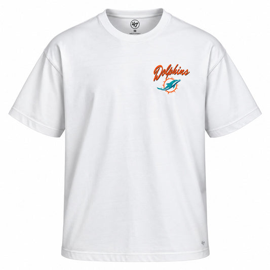 NFL Miami Dolphins '47 Kickoff Backer Script T-Shirt- White