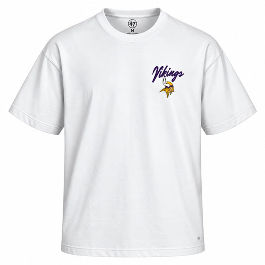 NFL Minnesota Vikings '47 Kickoff Backer Script T-Shirt- White