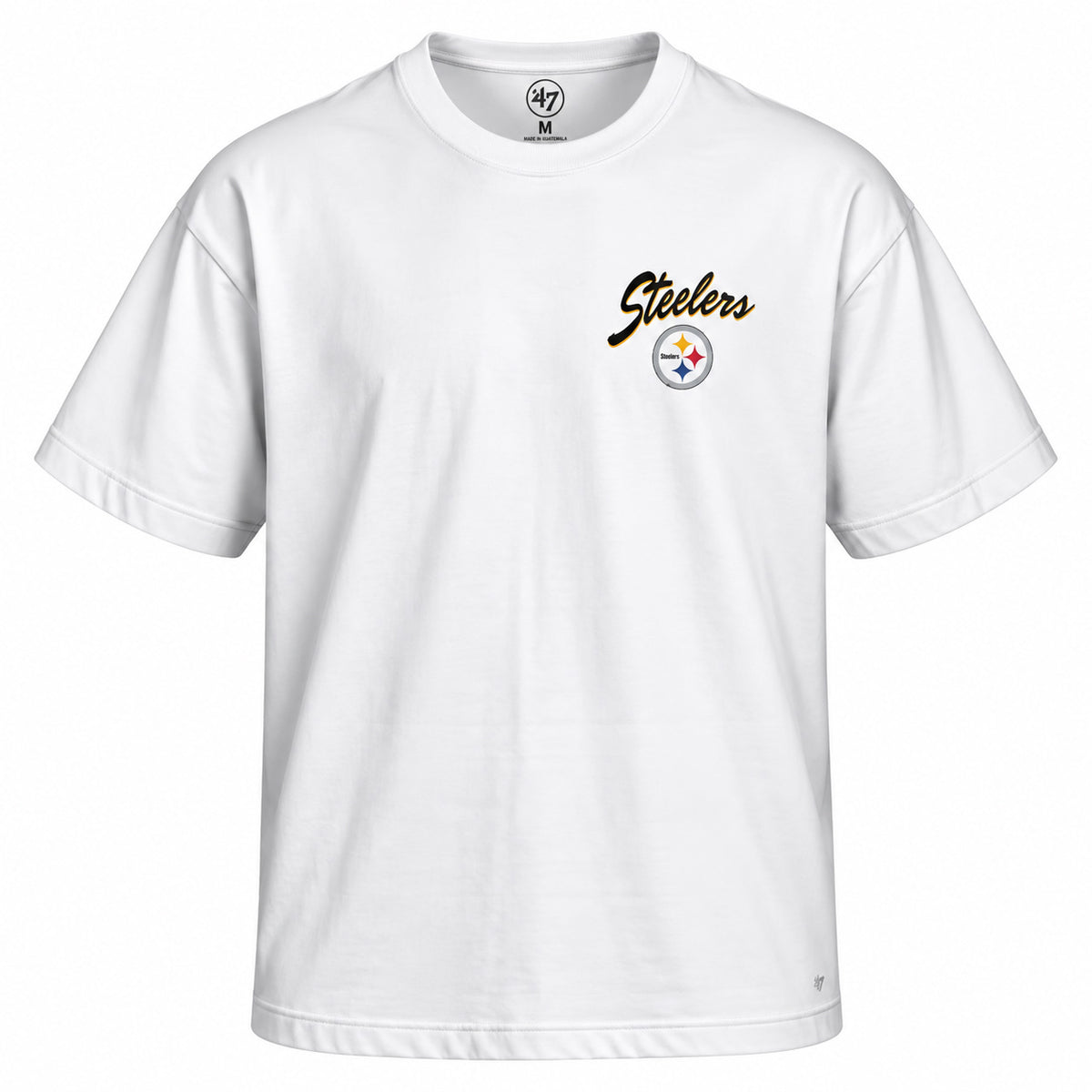 NFL Pittsburgh Steelers '47 Kickoff Backer Script T-Shirt- White