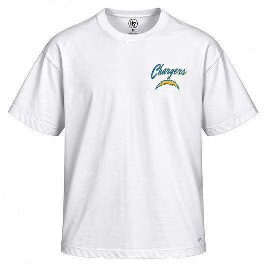 NFL Los Angeles Chargers '47 Kickoff Backer Script T-Shirt- White